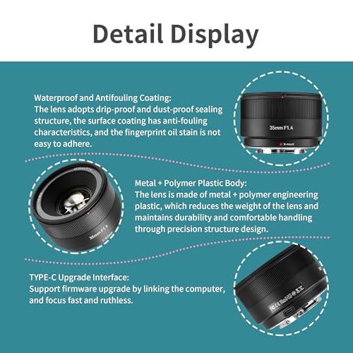 Image of 7artisans 35mm F1.4 Auto Focus APS-C X Mount Camera Lens for Fuji X-Mount Cameras X-T10 X-T2 X-T20 X-T30 X-T3 X-T5 X-T100 X-T200 X-T30 X-PR01 X-PR02