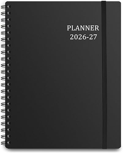 Tiankool Agenda 2026-2027 - enero 2026-junio 2027 - Agenda semanal y mensual con 18 pestañas mensuales, cierre elástico, bolsillo interior, esquina