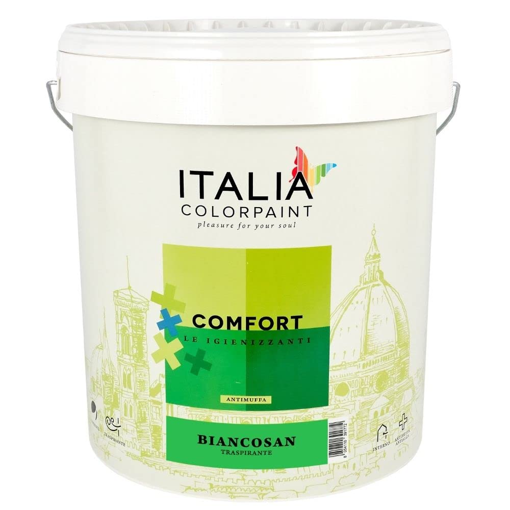 Comfort Biancosan Plus Idropittura Igienizzante Antimuffa Traspirante Per Pareti (Litri 4, Bianco)