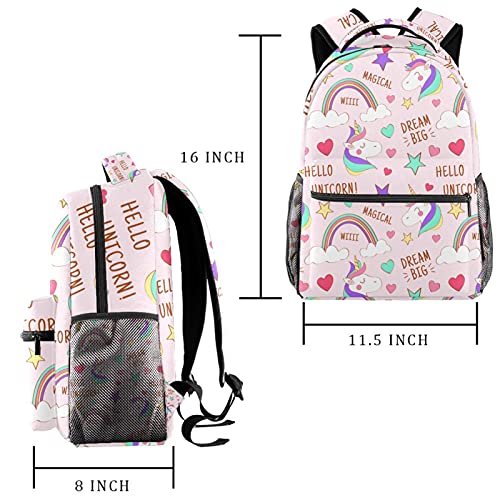 Sac à dos d'écolier licorne confortable à bretelles réglables - 2