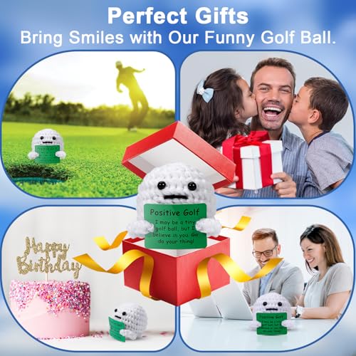 Objeto decorativo pelota de golf crochet positivo miniatura 2