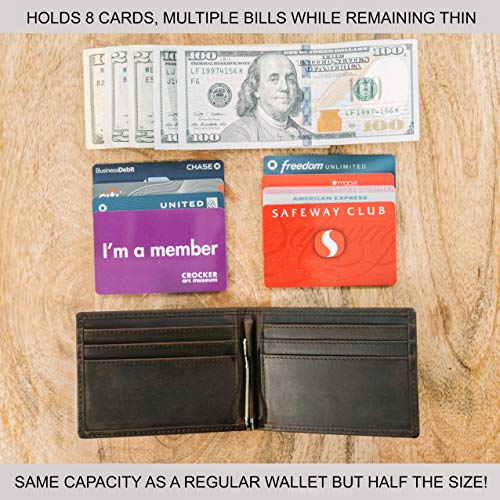 STAY FINE Minimalist Leather Wallet with Money Clip, RFID Bloking Slim Bifold for Men3