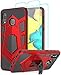 LeYi Compatible with Samsung A20/A30 Case, Samsung Galaxy A20/A30 Case with Screen Protector, Shockproof [ Military-Grade] Rugged Hybrid Protective Cases Cover with Kickstand for Galaxy A20 Red