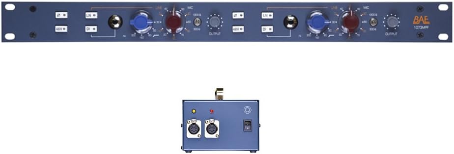 BAE Dual 1073MPF Rackmount 2 Channel Mic Preamp and EQ with HPF (With PSU)