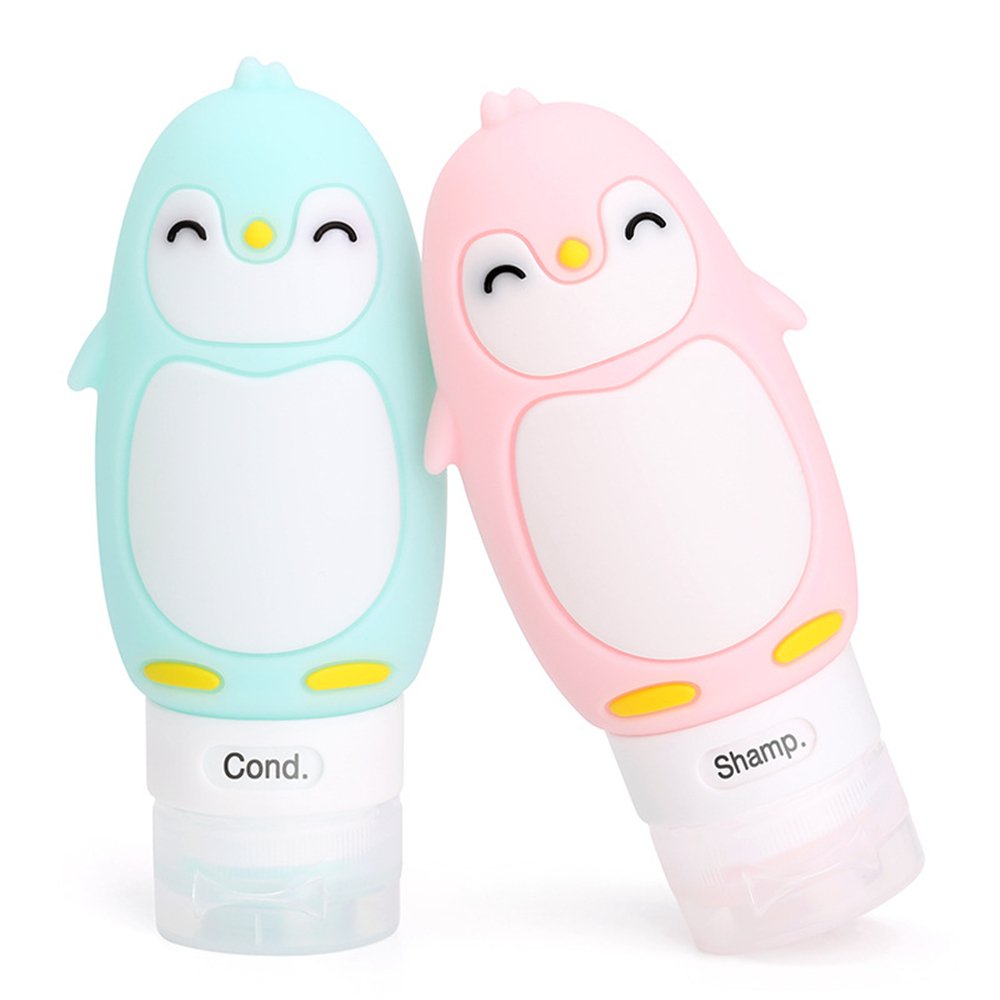 Beveetio Bottiglie da viaggio approvate dalla TSA, confezione da 15, contenitori in silicone ricaricabili da 62,4 g, senza BPA, per cosmetici, shampoo, crema, balsamo, lozioni, sapone