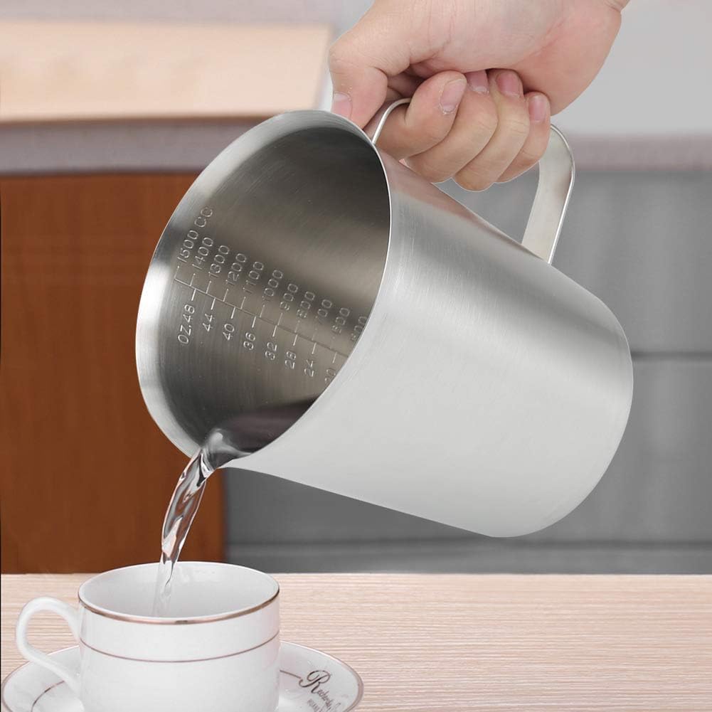 Misurino multifunzione in acciaio inox brocca graduata da 1500 ml Misurino liquido in metallo per cucina cottura cottura