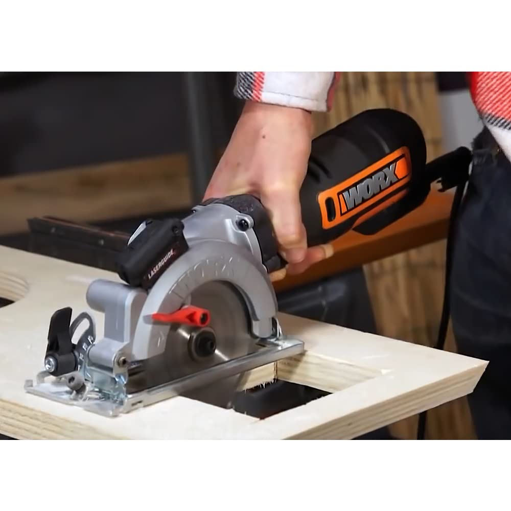 Sierra Circular WORXSaw XL | WX427 | Disco de 120mm | 46mm de profundidad de corte | Incluye 3 discos WORX en equipo básico | Potente motor de 710W | Incluye maletín