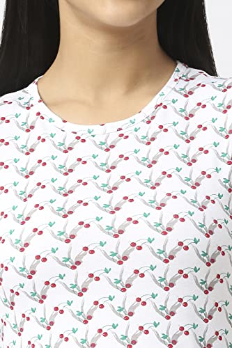 Image of SINI MINI Round Neck with Half Sleeve Top & Capri Beige Girls Casual Pack of 1 Night Suit Set