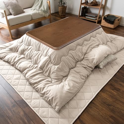 タンスのゲン こたつ 3点セット【 こたつ本体 + 掛布団 + 敷布団 】 120×80cm 長方形 継ぎ脚 UV塗装 洗える ボア加工 滑り止め付 21300047(80977)のサムネイル