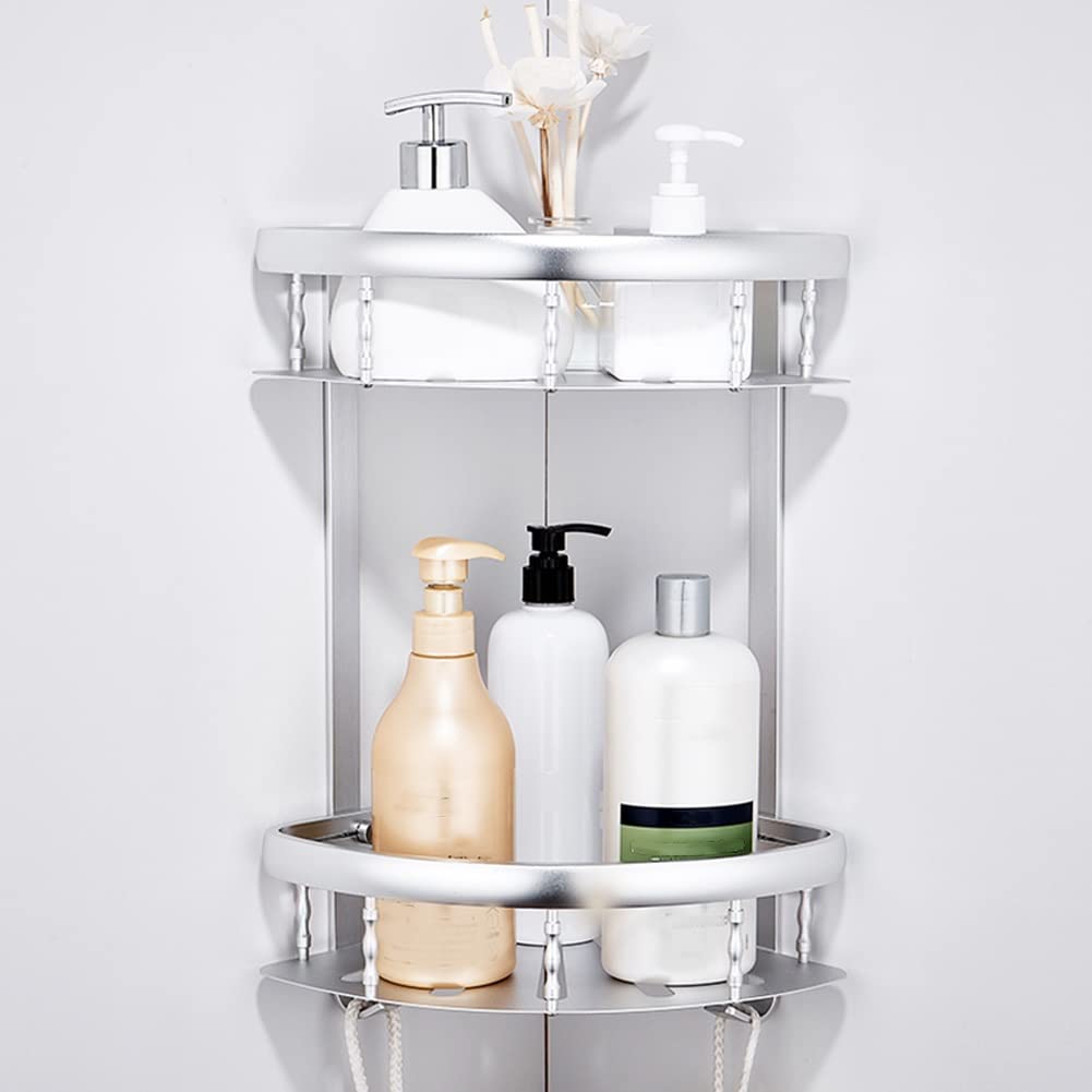 Exquisitos estantes de baño Caddy de ducha Juego de estantes de almacenamiento de baño montados en la pared, Soporte de esquina triangular, Toallero, Soporte de papel de rodillo, Caja de pañuelos Esco