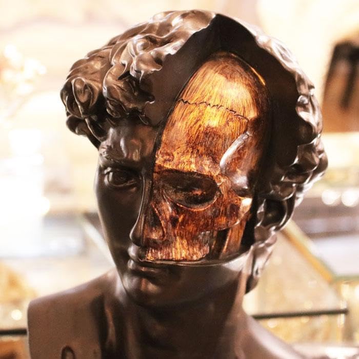 ダビデ×骸骨 ダビデフェイス ダビデ像 胸像 スカル インテリア 128-123 ダビデ×骸骨 ダビデフェイス ダビデ像 胸像 スカル インテリア 128-123