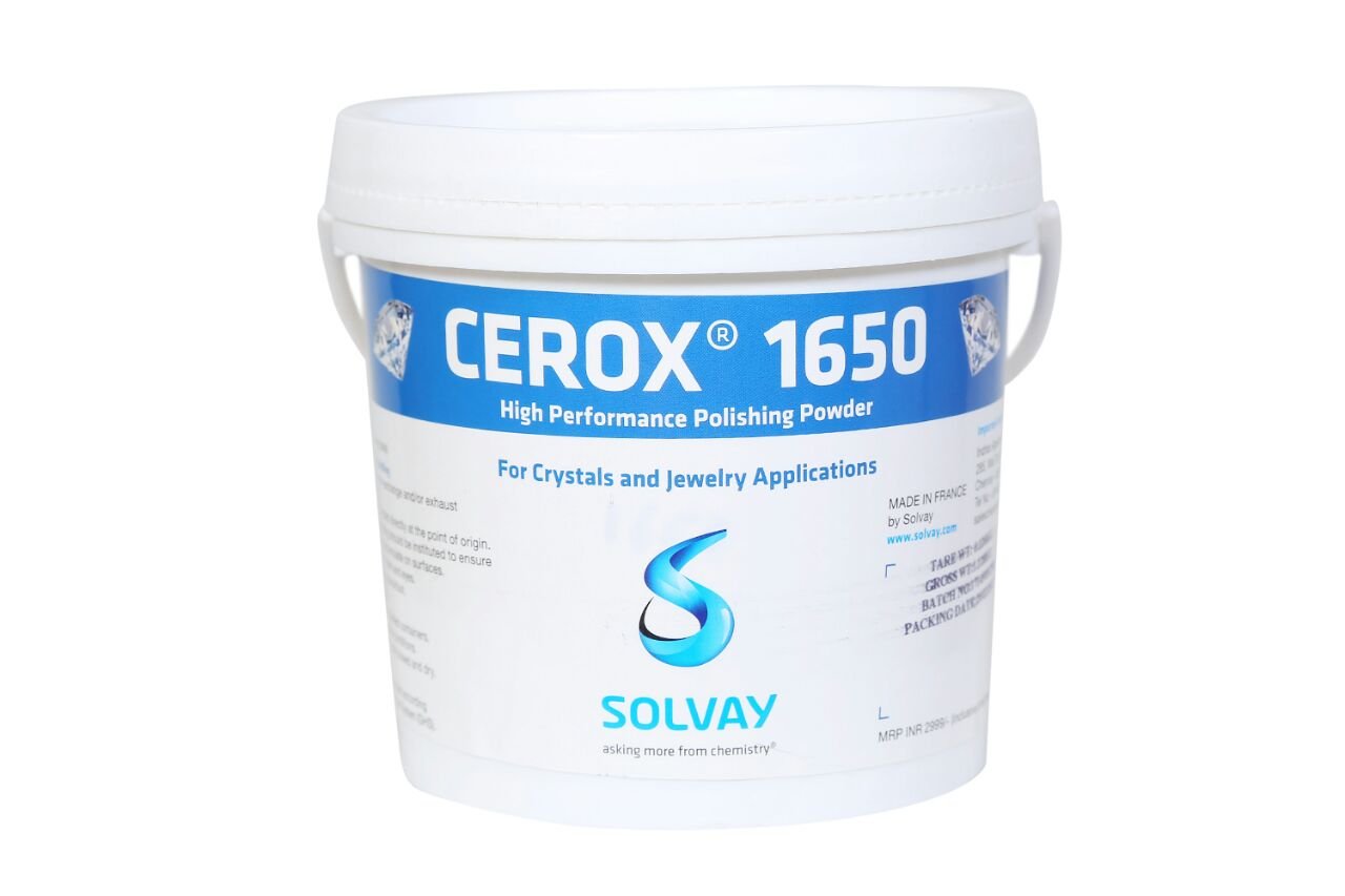 Cerox® 1650 - Polishing Powder ideal for Crystals, Jewelry, Chandeliers, and more - Achieve high polishing efficiency and surface quality - 1 KG