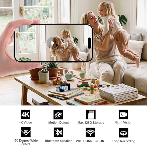 Wireless Security Mini 4K HD Camera with Night Vision and Motion Detection - Image 2