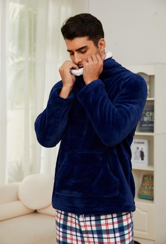 Miniatura 2 de U2SKIIN Pijamas a juego para parejas, juego de pijamas de felpa ultra suave, pijamas de felpa para invierno, ropa de dormir acogedora y cálida