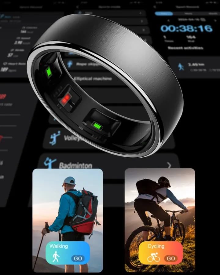 Smart Ring - Monitoraggio della salute e delle attività, monitoraggio del sonno, frequenza cardiaca, notifiche per gli appassionati di fitness
