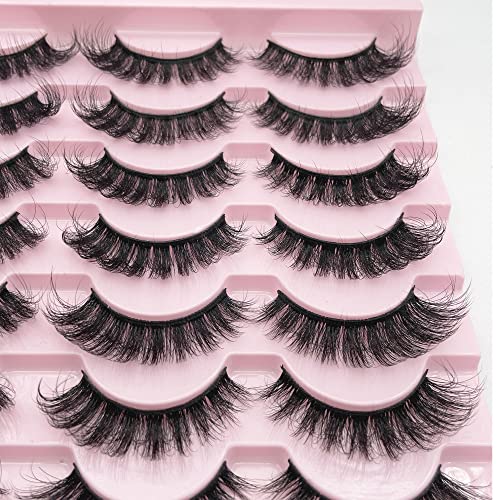 Russian Strip Lashes Yasnai Dd Curl False Eyelashes Fluffy Cat Eye Faux Mink Lashes Natural Eye Lashes 14 Pairs Pack #TOP5