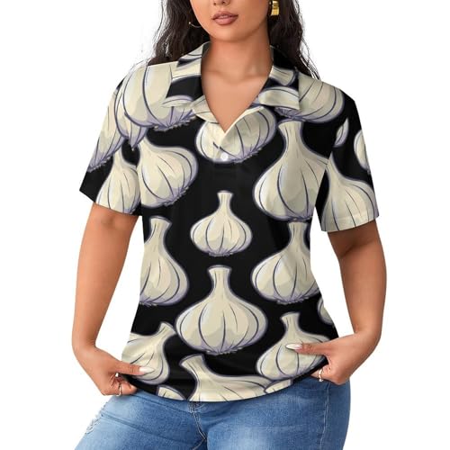 Camiseta de golf para mujer Garlic con cuello clásico y confección textil premium informal