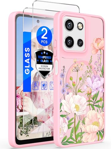 Yucenx Magnetic Flower Phone Case for Motorola Moto G 5G 2026/2025-Peony
