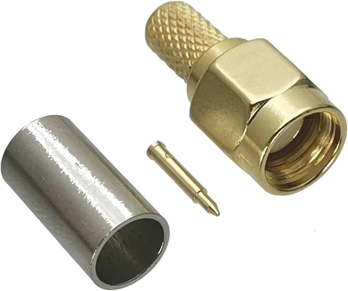 1Pcs SMA Male Plugs Crimp RG316 RG174 LMR100 / RG58 RG142 LMR195 RG8X LMR240 RG5 RG6 RG8 LMR400 Adapter Connector(SMA M RG5)
