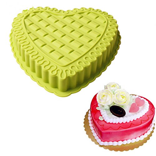 Fantasyday 10'' Love Heart Cake Mold Silicone Cake Mold Baking Pan For Anniversary Birthday Cake, Tart, Loaf, Muffin, Brownie, Cheesecake, Pie, Flan, Bread And More #5 #TOP11