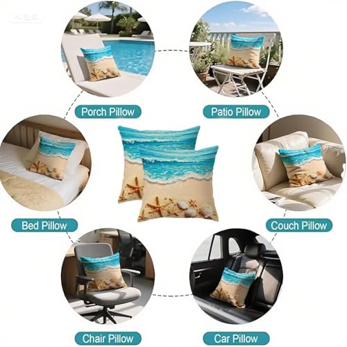 Housse coussin 80x80cm lin vintage bleu double face de qualité