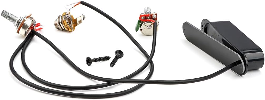 Closed Single Coil Pre-Wired Pickup Harness With Volume Control For Electric Guitar Black image 3