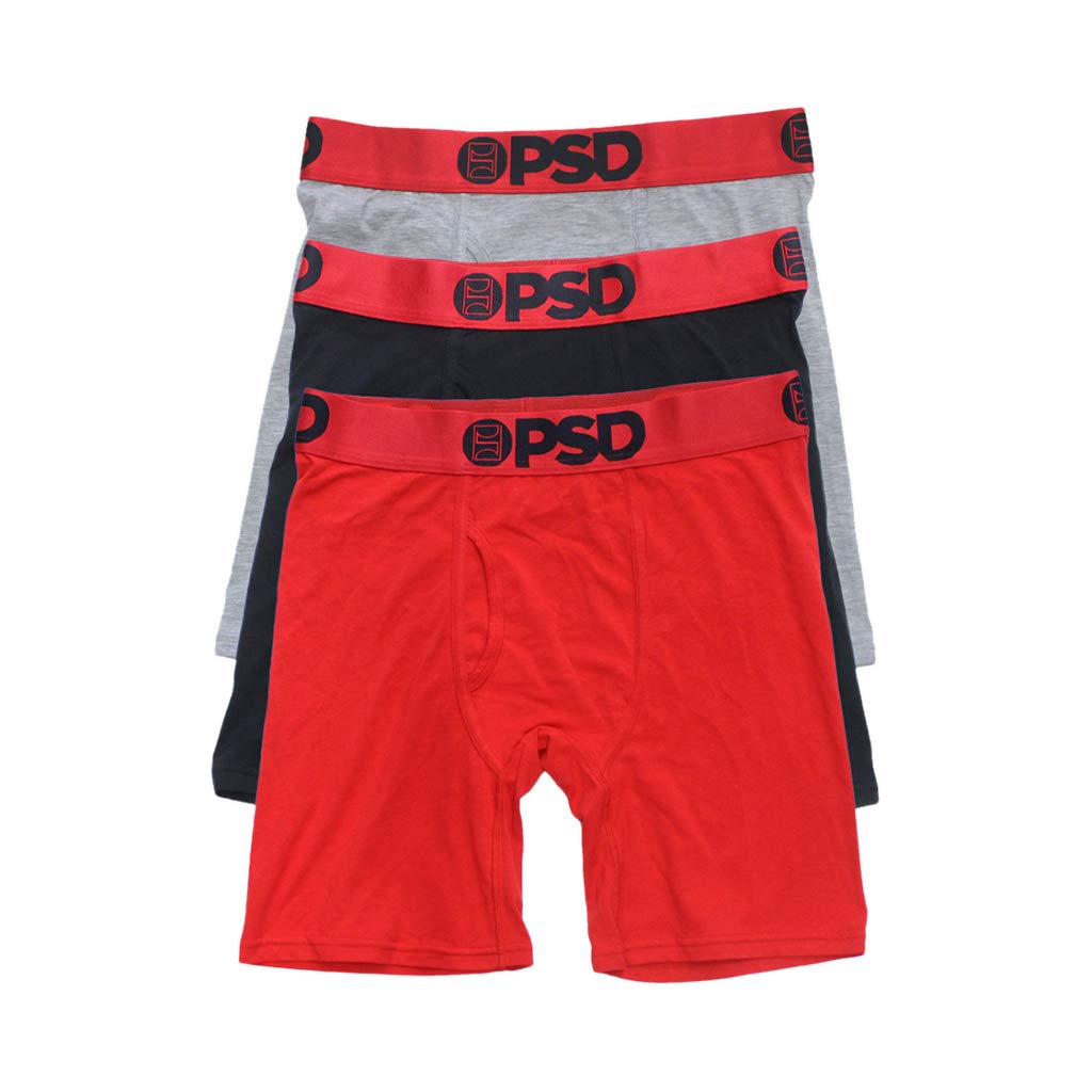PSD Underwear Men's Wide Band Boxer Brief Underwear - Modal Cotton, 3-Pack