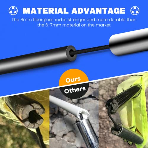 Simple Deluxe 4‘X3’ Portable Soccer Goal, Pop Up Folding Soccer Net Comes With 2 Oxford Cloth Bags And 8 Stakes, Great For Training For Backyard, 2 Set, Blue & Black #TOP3