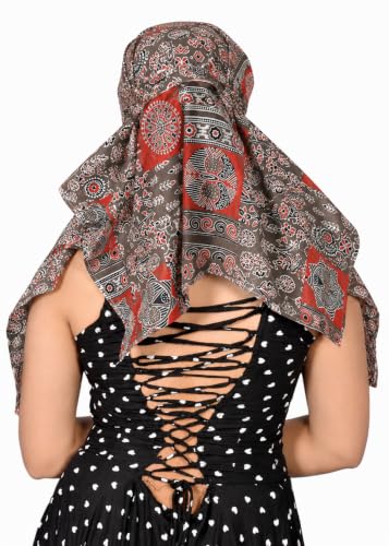 Image of Scarf Face Cover Mask Head Bandana Hijab Scarf Dupatta Stole Cotton Printed For Girls and Women