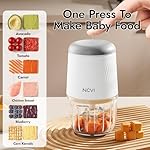 NCVI Puree Baby Food Processor Glass Set, Mini Infant Food Maker Blender Machine with 8 Blades and Grinding Disc, Small Blender for Baby Food Including Food Containers, Silicone Tray and Tableware - Image 2