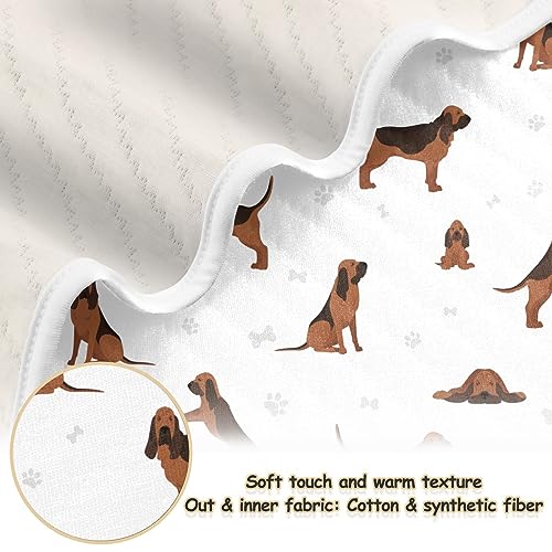 Image of Swaddle Blanket for Dogs Bloodhound Baby Receiving Blanket Muslin Baby Swaddles Soft Cotton Breathable Nursery Blankets for Unisex Boys and Girls 30x40 Inch
