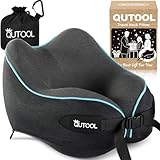 Travel Pillow, Memory Foam Neck Pillow for Travel,-Gifts for Women/Men/Mom/Dad Adjustable Airplane Flight Pillow 360° Neck Support With Carry Bag - Best Travel Essentials for Long Flights (Black)