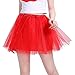 Produktbild InnoBase Tutu Damenrock Tüllrock 50er Kurz Ballet 3 Layers Tanzkleid Zubehör für Frauen Mädchen 8 Farben (Rot)