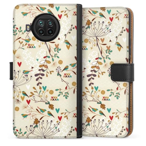 Étui aimanté Xiaomi Mi 10T Lite 5G à motif floral et oiseau vintage