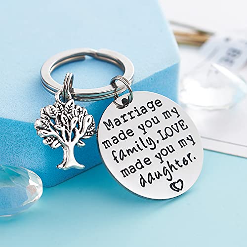 Lparkin Step Daughter Gifts Keychain Marriage Made You My Family Love Made You My Daughter Sentimental Gift For Bonus Daughter Keychains #TOP2