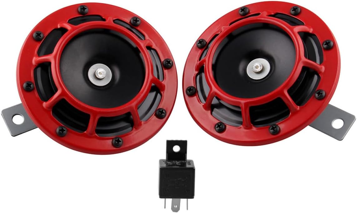 Loud Car Horn Motorbike Trumpet Electric Whistle Horns Grill Mount Compatibility