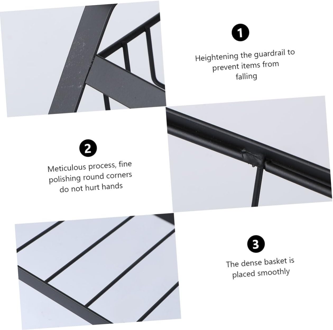 Ciieeo 1Pc Multi Kitchen Rack Black Sloping Bottom Storage Shelf for Seasoning Organizing Essentials for Countertop Use Kitchen Bathroom