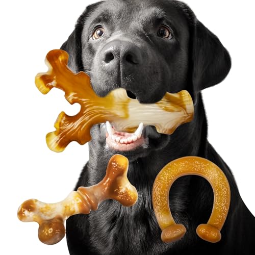 Frienhund Dog Chew Toys for Medium Dogs, 3 Pack Almost Indestructible Dog Chew Toy, Indestructible Dogs Toy for Aggressive Chewers Medium Breed