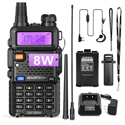 BaoFeng UV-5R 8W Ham Radio Handheld UV5R Dual Band Long Range Walkie Talkies Two Way Radio Portable Tri-Power Radio(Black-8W 1Pack)