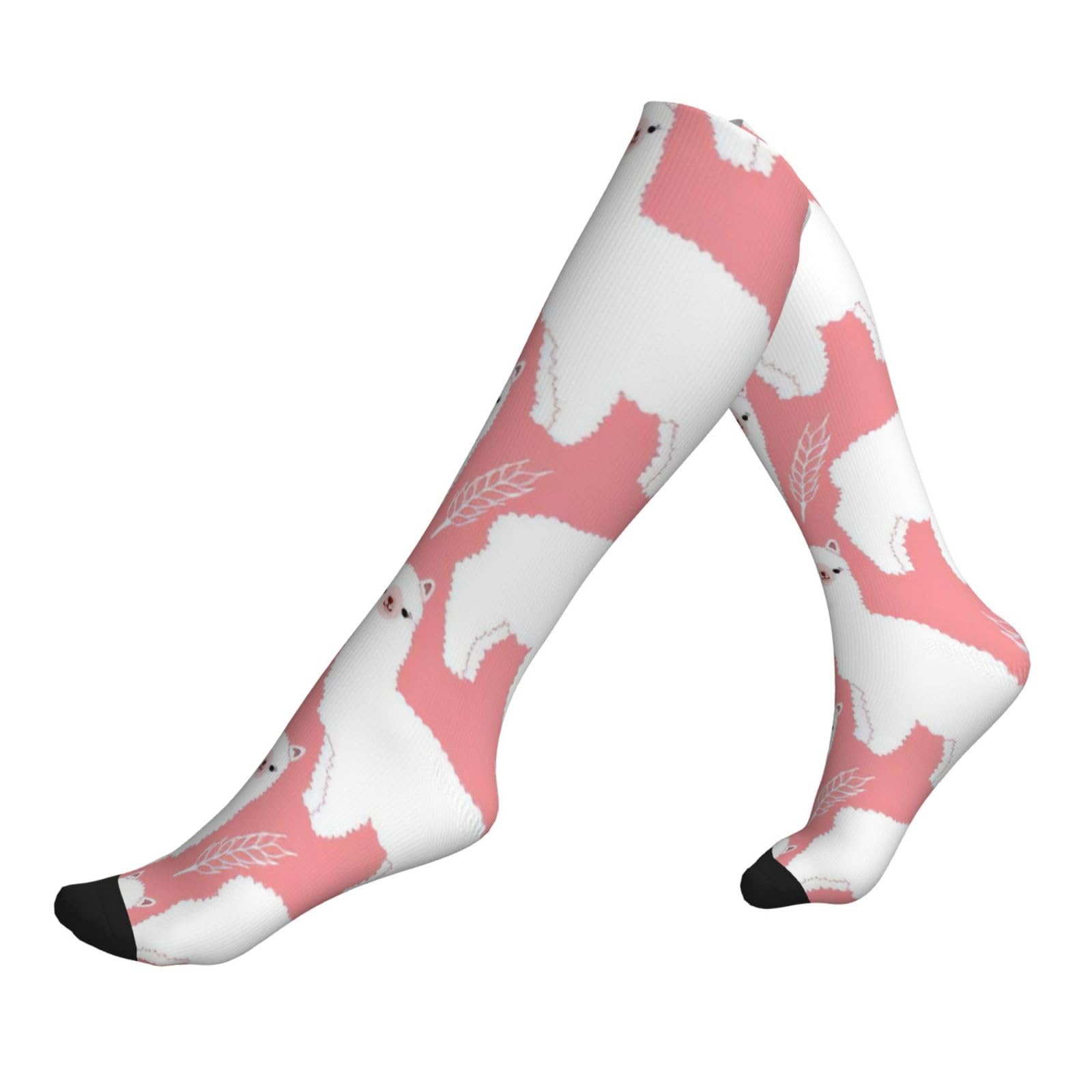 Oazcvbnn Unisex 1 Black Alpaca Llama Print Stylish Running Socks Athletic For Athletes Travel Hiking And Long Flights