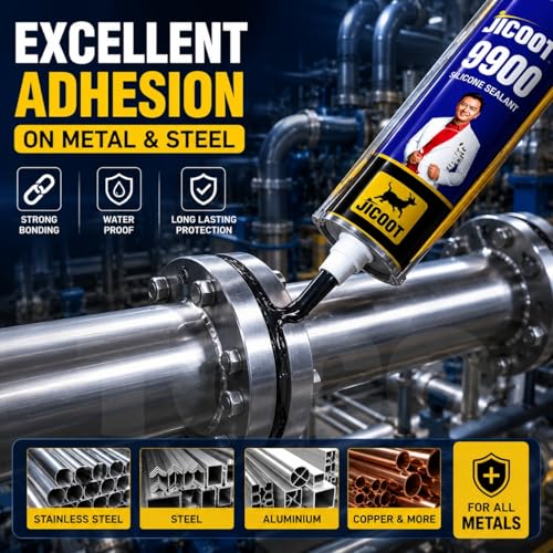 Image of Waterproof Sealant for Leakage Repair | 9900 Silicone Sealant Adhesive 750gm | Roof Crack Waterproof Solution for Bathroom, Pipe, Water Tank, Concrete, Metal & Tiles | Flexible Weather Resistant