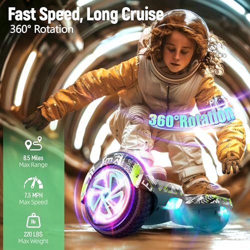 Image of LIEAGLE Hoverboard, 6.5 inch Self Balancing Scooter Hover Board with Bluetooth Wheels LED Lights for Kids Adults