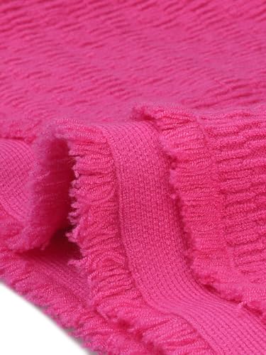 Allegra K 2 Piece Sweater Skirt Set for Women Business Casual Outfit Knit Long Sleeve Short Jacket Skirt Set Medium Hot Pink