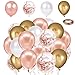 50pcs Ballon Rose Gold, Ballon Dorés Anniversaire, Rose Ballons et Ballons confettis, 12 Ballons en Latex pailleté Pouces, Pour la Remise des Decoration Anniversaire,Decoration Mariage,Baby Shower