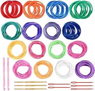 Allazone 298PCS Loom Potholder Loops Weaving Craft Loom Loops, Weaving Loom Kit, 12 Colors Potholder Loops with Crochet Hook for DIY Crafts Supplies