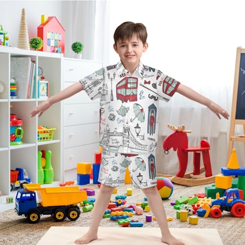 Image of visesunny Little Boys Short Sleeve T-Shirt Beach Shirts Casual Shorts Set Summer Clothes for Kids Outfits