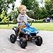 Qaba 12V Kids ATV, Battery Powered Four Wheeler with Spring Suspension, Forward & Reverse, LED Lights, Music, MP3, Kids Electric Car for Boys Girls, Blue