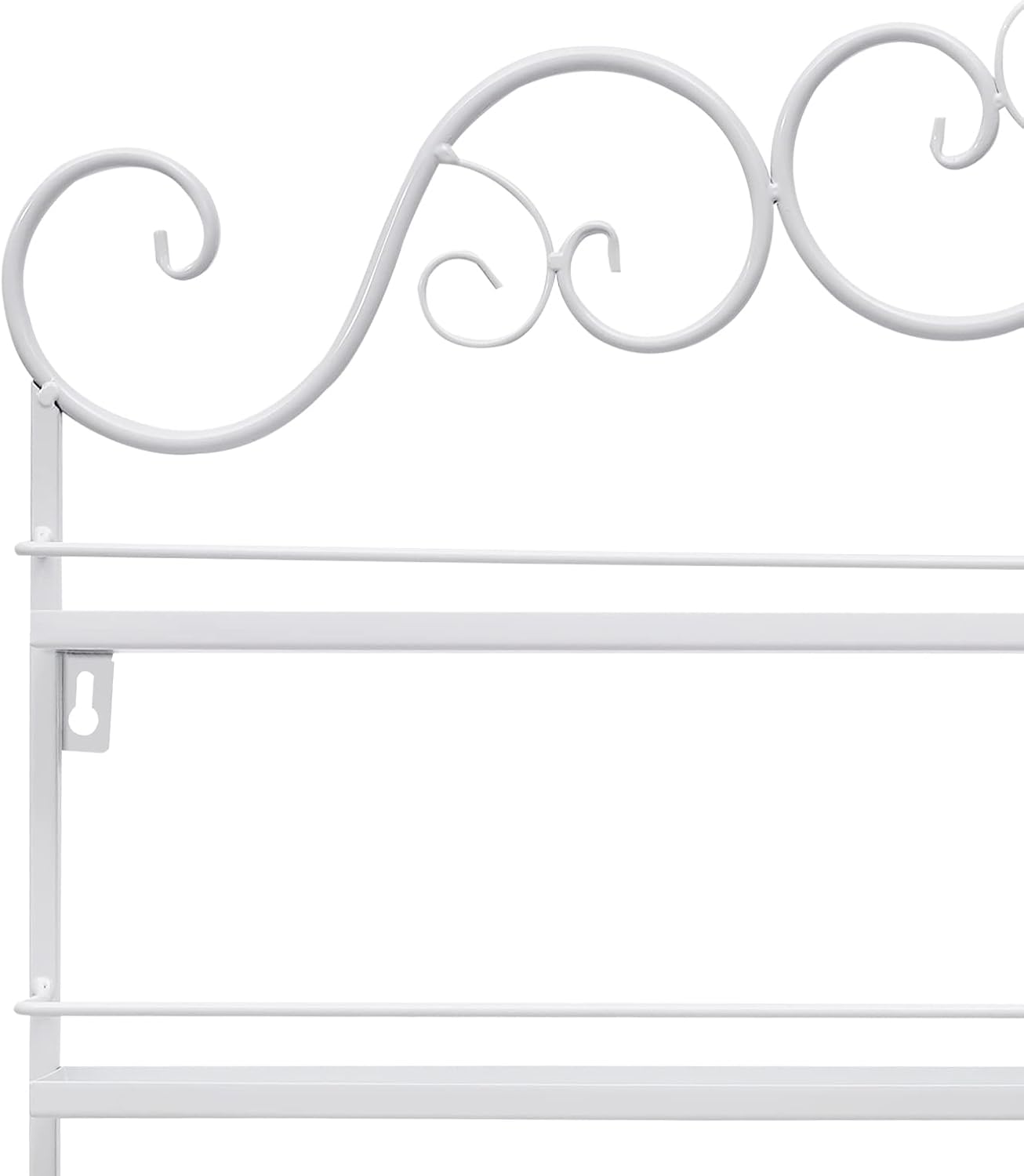 Metal Nail Polish Racks, 5-Tier Wall Mounted Nail Polish Display Holder Organizer Rack for Home Salon Business Spa W26 X D2.2 (White)