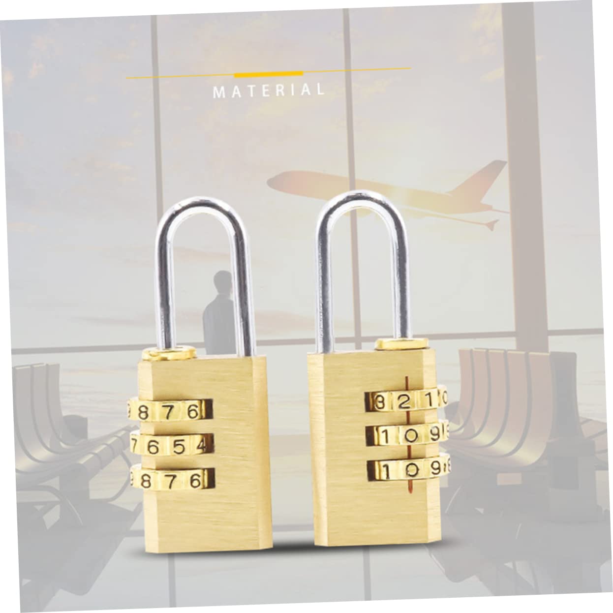 LIFKOME 6piezas Candado Digital De Combinación De Dígitos Cerradura De Seguridad Para Equipaje y Mochilas De Color Latón Para Armarios y