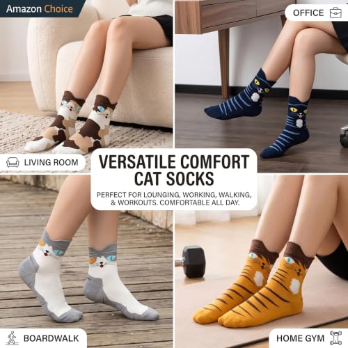 Image of Cute Animal Design Women's Socks Casual Cotton Crew Novelty Socks